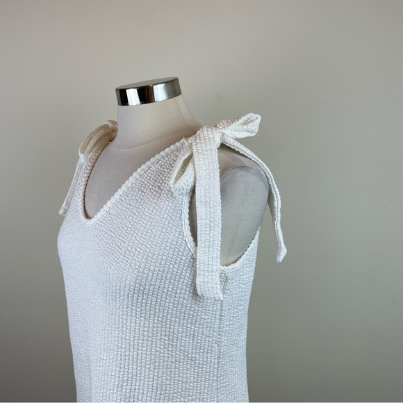 Green Envelope Solid White Bow Tie Sleeve Dress Preppy Cute Summer Women Large - Picture 4 of 6